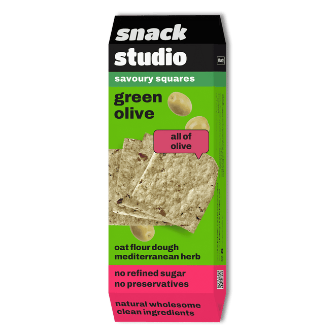 Snack Studio Savoury Squares Green Olive 40g