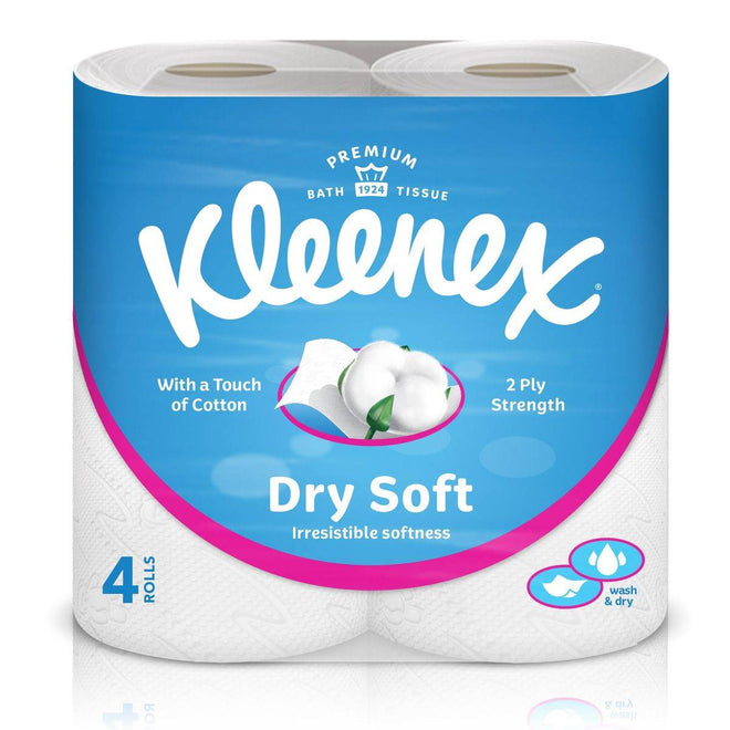Kleenex Bath Tissue Dry Soft 2 Ply 200 Sheets 4 Rolls