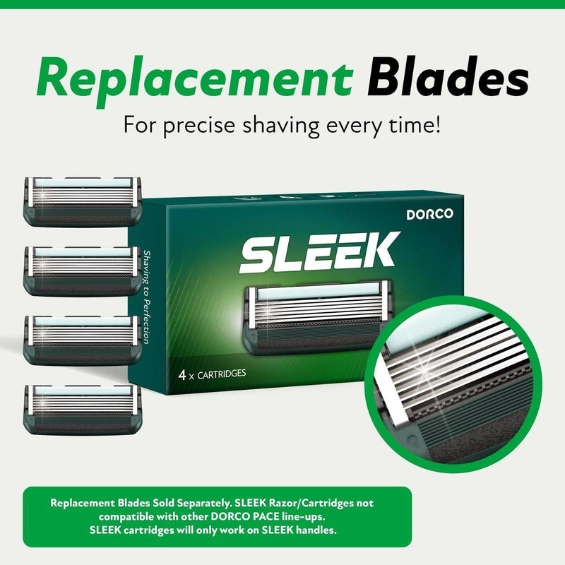 Dorco Razor Refills Sleek 6 Men Multiflex 4 Count