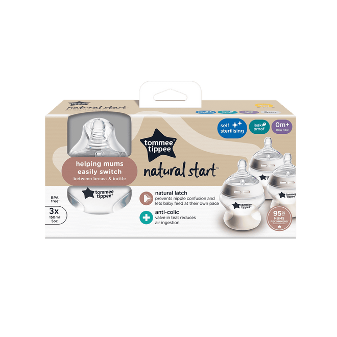 Tommee Tippee Closer to Nature Bottle 0M+ 150ml 3 Pack