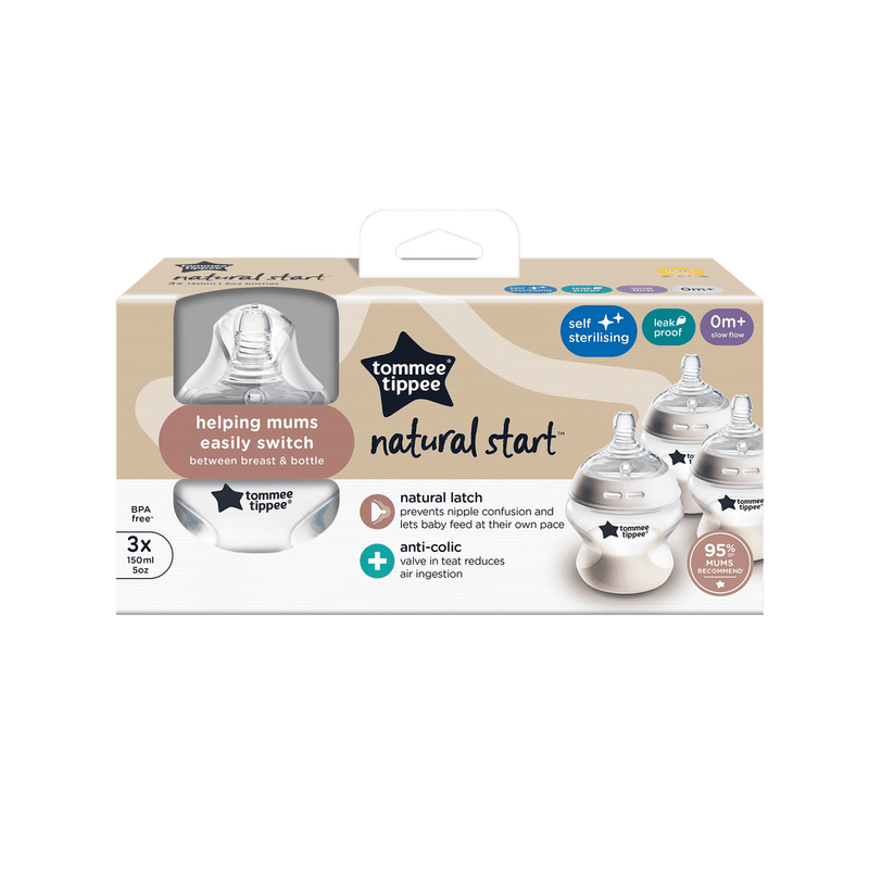 Tommee Tippee Closer to Nature Bottle 0M+ 150ml 3 Pack