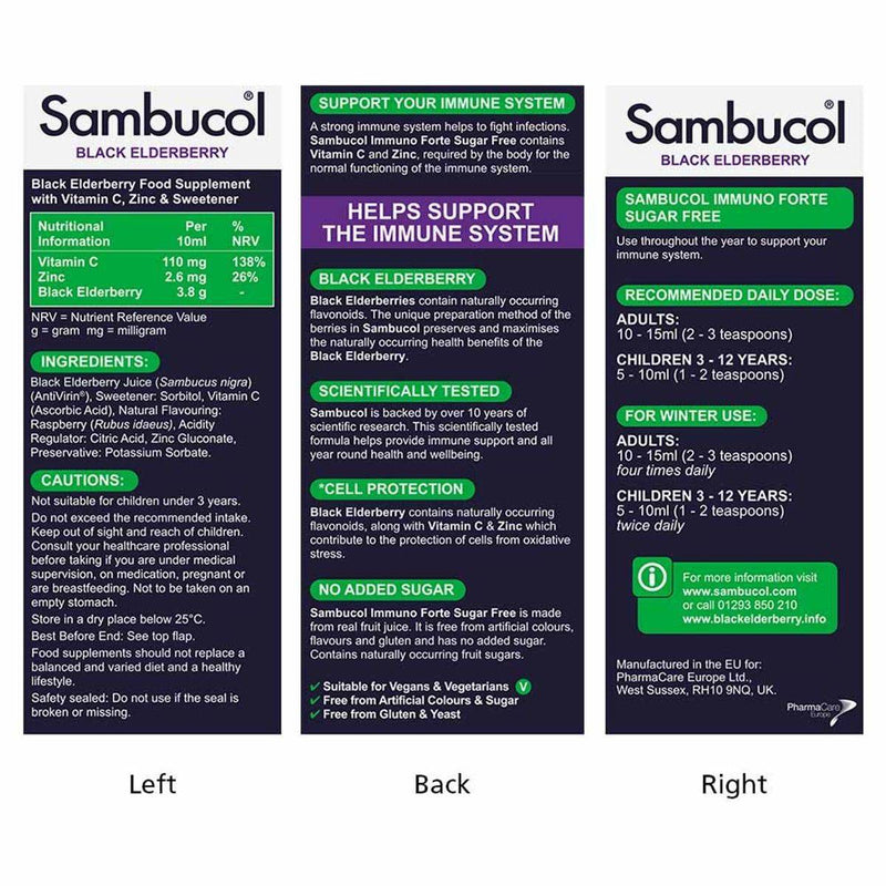 Sambucol Sugar Free Liquid 120ml