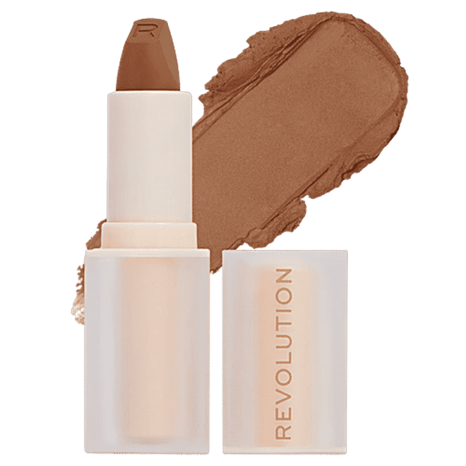 Revolution Makeup Lip Allure Soft Satin Lipstick Divine Brown 3.2g