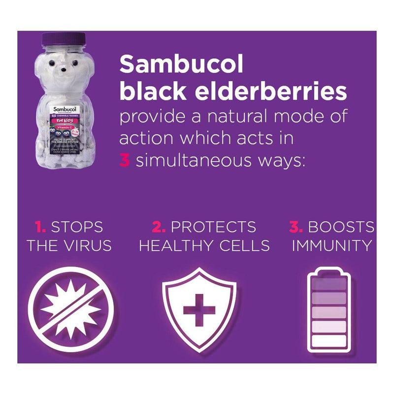 Sambucol Kids Teddies 60 Chewable Tablets