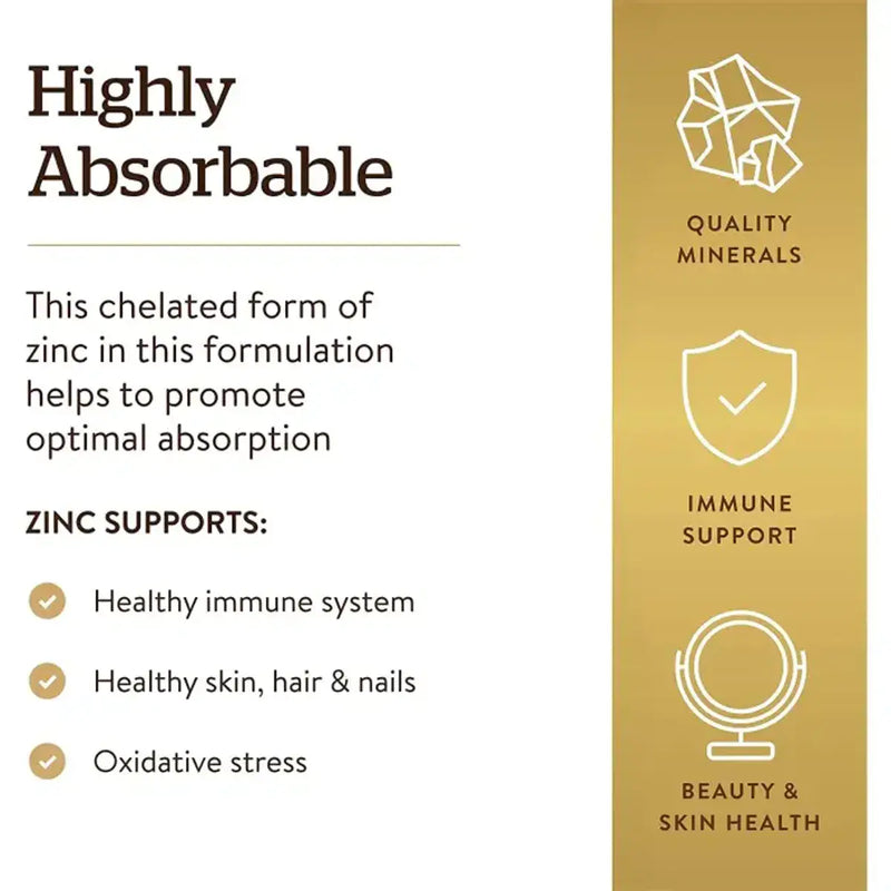 Solgar Chealated Zinc 100 Tablets