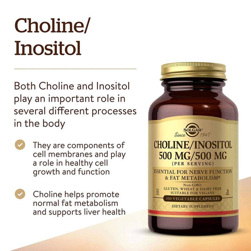 Solgar Choline Inositol 500mg 100 Vege Capsules