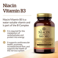 Solgar Niacin Vitamin B3 500mg 100 Vege Capsules