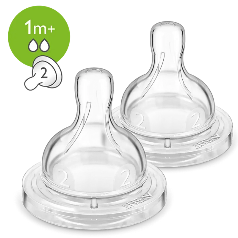 Philips Avent Anti Colic Teat 1 Month+ 2 Flow 2 Pack
