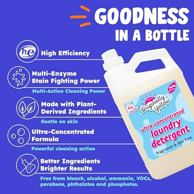 Originally Yellow Laundry Detergent Fragrance & Dye Free 1.89L