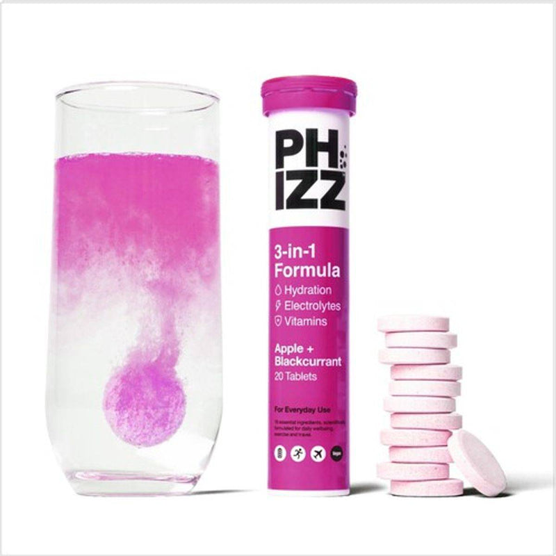 Phizz Daily 3-In-1 Hydration Electrolytes & Vitamins 20 Effervescent Tablets Apple & Blackcurrant