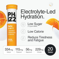 Phizz Daily 3-In-1 Hydration Electrolytes & Vitamins 20 Effervescent Tablets Orange