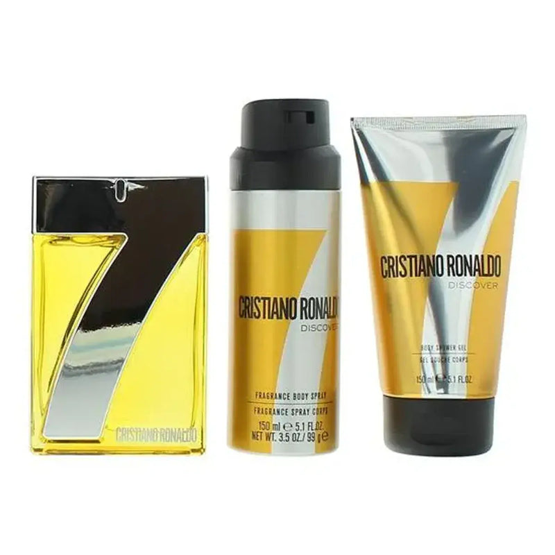 Cristiano Ronaldo CR7 Discover Eau de Toilette 100ml + Shower Gel 150ml + Body Spray 150ml Gift Set