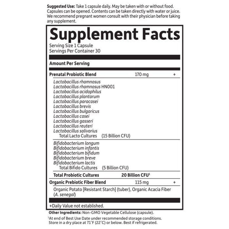 Garden of Life Dr Formulated Probiotics Once Daily Prenatal 20 Billion 30 Vege Capsules
