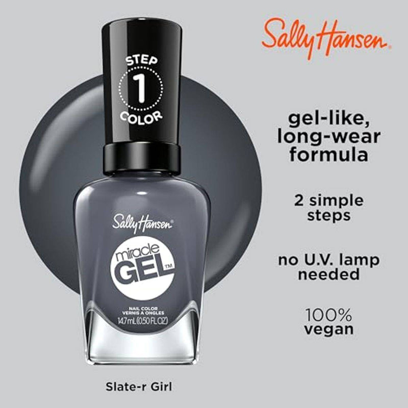 Sally Hansen Miracle Gel Nail Polish 809 Slate-R Girl 14.7ml