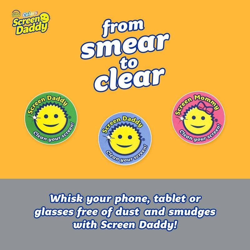 Scrub Daddy Colors Screen Daddy Cleaning Pad 3 Pack