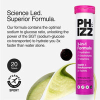 Phizz Daily 3-In-1 Hydration Electrolytes & Vitamins 20 Effervescent Tablets Apple & Blackcurrant