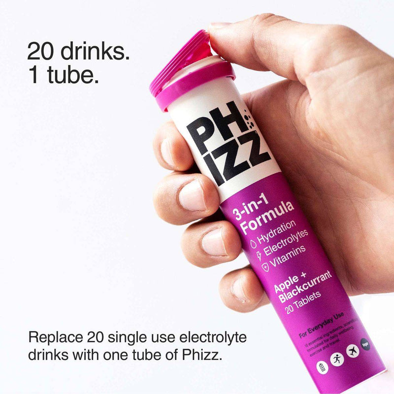 Phizz Daily 3-In-1 Hydration Electrolytes & Vitamins 20 Effervescent Tablets Apple & Blackcurrant