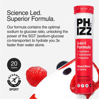 Phizz Daily 3-In-1 Hydration Electrolytes & Vitamins 20 Effervescent Tablets Mixed Berry