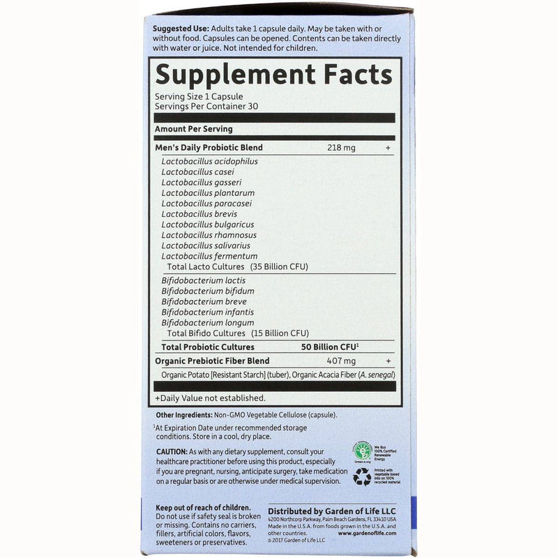 Garden of Life Dr Formulated Probiotics Once Daily Mens 30 Capsules