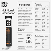Phizz Daily Energy Caffeine Hydration Electrolytes & Vitamins 20 Effervescent Tablets Cherry