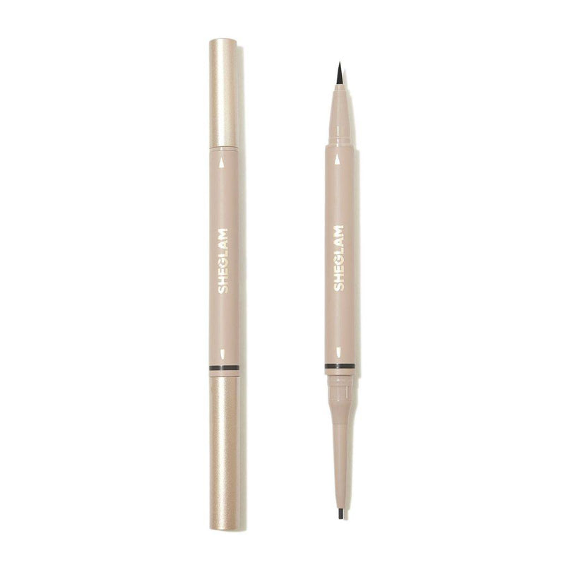 Sheglam Brows On Demand 2In1 Brow Pencil Chocolate + All In One 24K Multi Effect Mascara + Line & Define Liquid Eyeliner Black