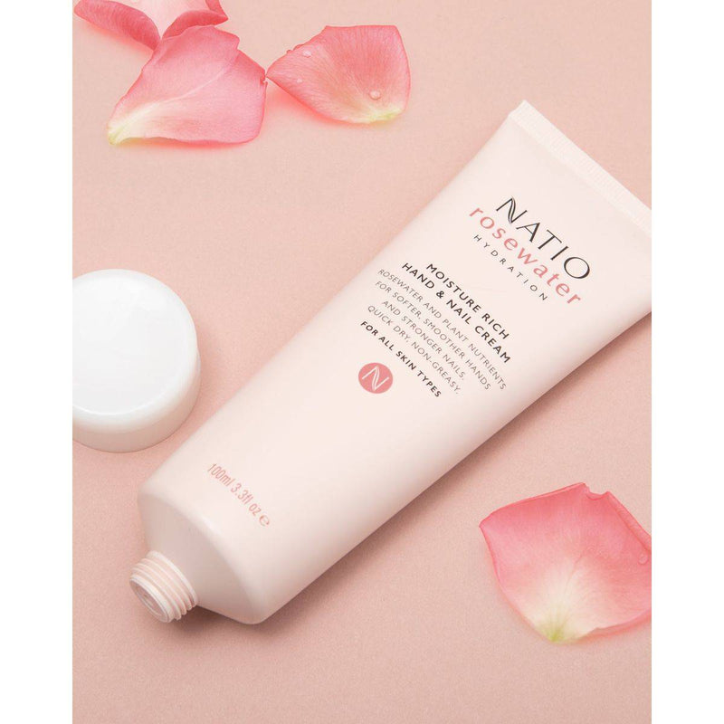 Natio Rose Water Hydration Moisture Rich Hand & Nail Cream 100ml