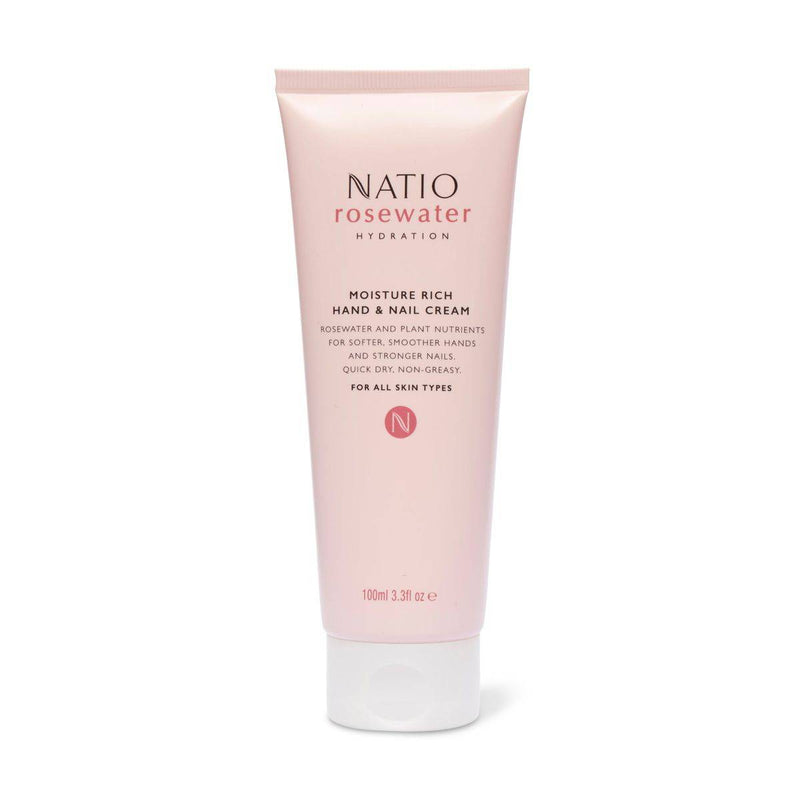 Natio Rose Water Hydration Moisture Rich Hand & Nail Cream 100ml