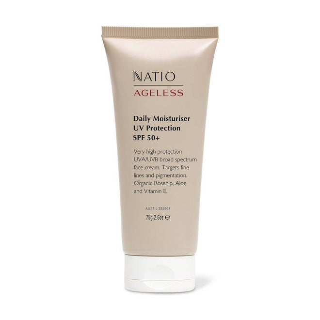 Natio Ageless Daily Moisturiser UVA & UVB Protection SPF50+ 75g