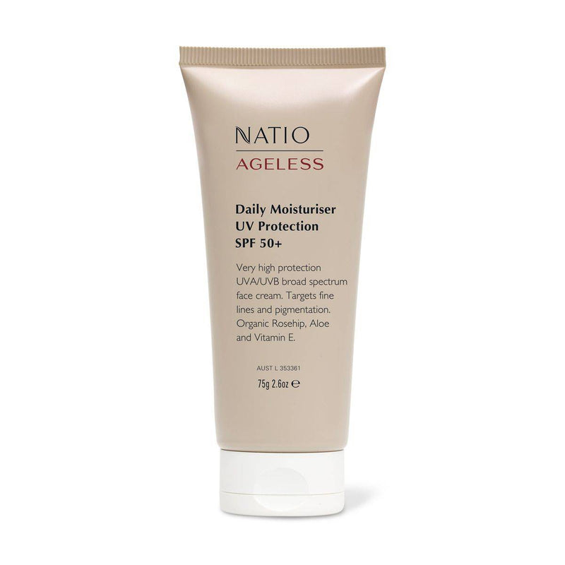 Natio Ageless Daily Moisturiser UVA & UVB Protection SPF50+ 75g