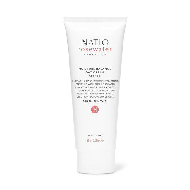 Natio Rose Water Hydration Moisture Balance Day Cream SPF50+ 90ml