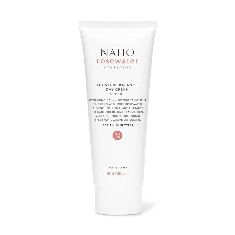 Natio Rose Water Hydration Moisture Balance Day Cream SPF50+ 90ml