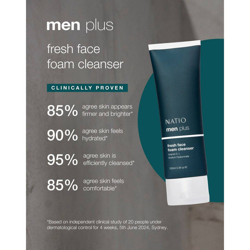 Natio Mens Plus Fresh Face Foam Cleanser 100ml