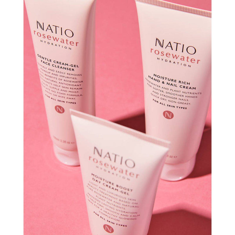 Natio Rose Water Hydration Gentle Cream Gel Face Cleanser 100ml