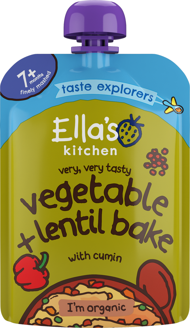 Ellas Kitchen Organic Puree 7+ Months Vegetable + Lentil Bake 130g