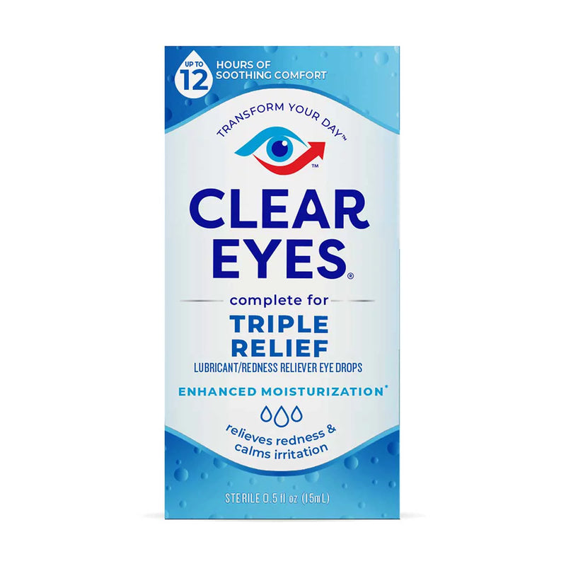 Clear Eyes Triple Action Relief Eye Drops 15ml