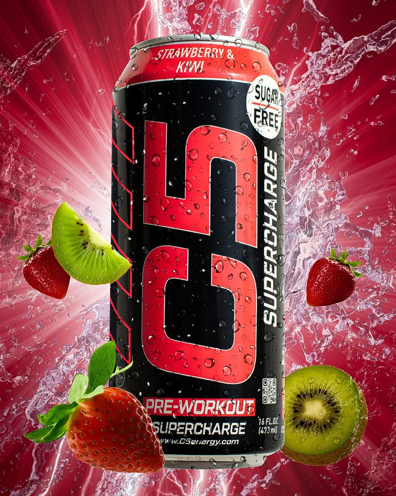 C5 Pre Workout Ready to Drink Supercharge Strawberry & Kiwi 473ml