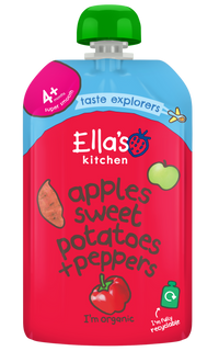 Ellas Kitchen Organic Puree 4+ Months Red Peppers Sweet Potatoes + Apples 120g