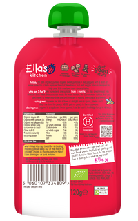 Ellas Kitchen Organic Puree 4+ Months Red Peppers Sweet Potatoes + Apples 120g