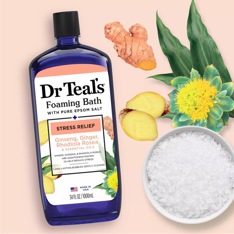 Dr Teals Foaming Bath with Pure Epsom Salt Stress Relief 1L