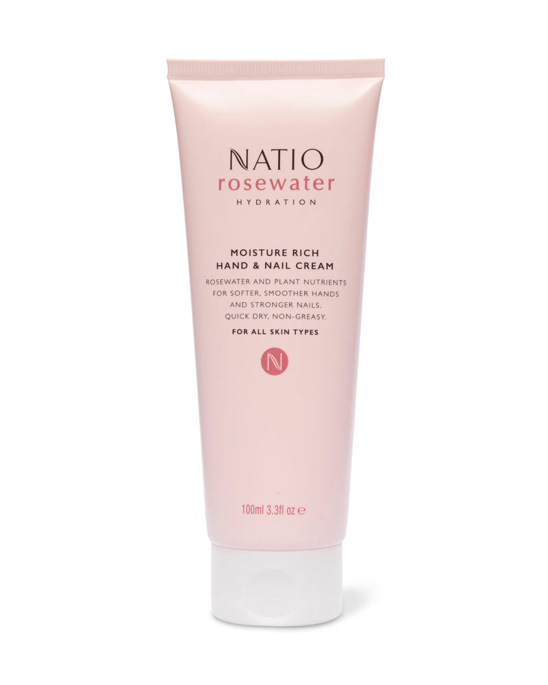 Natio Rose Water Hydration Moisture Rich Hand & Nail Cream 100ml