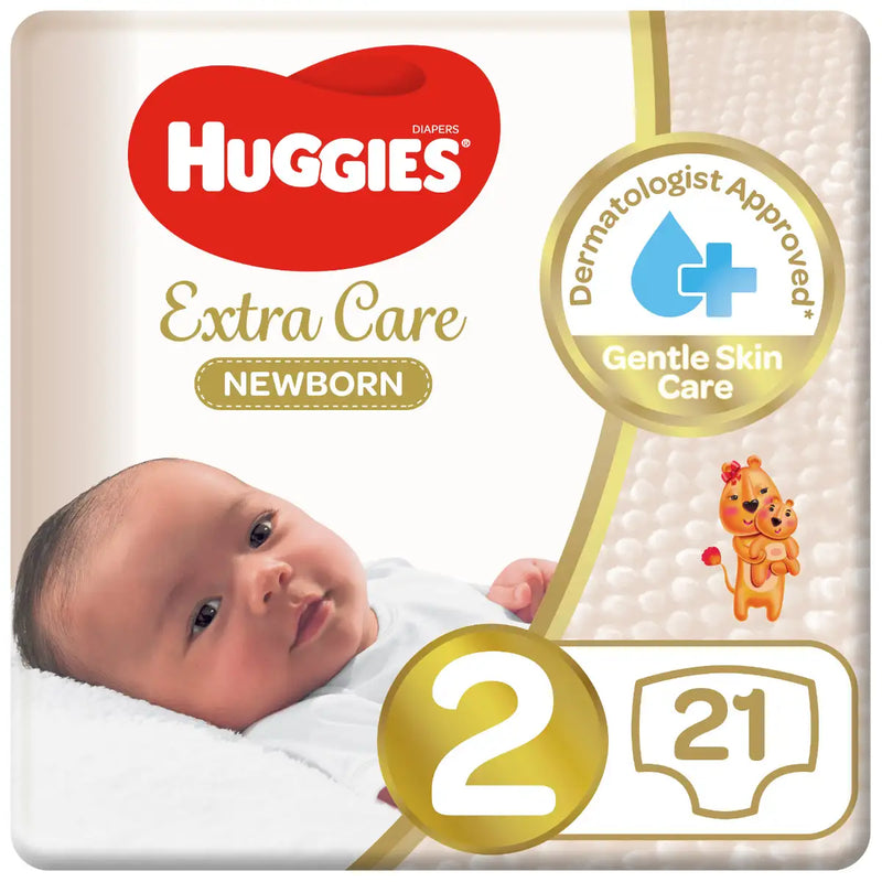 Huggies Extra Care Newborn Size 2 (4-6 kg) 21 Pieces