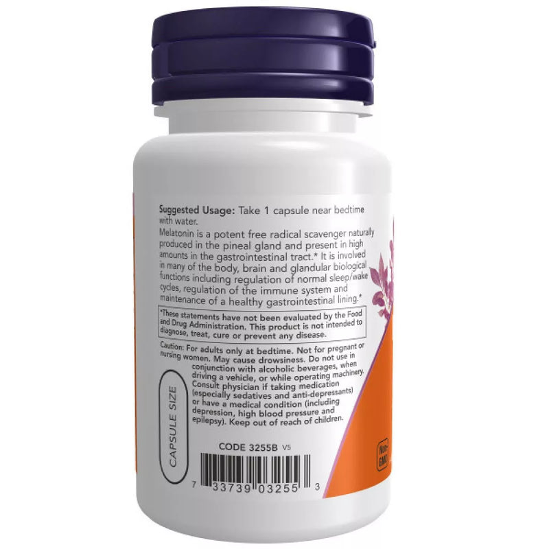 Now Melatonin 3mg 60 VegeCapsules