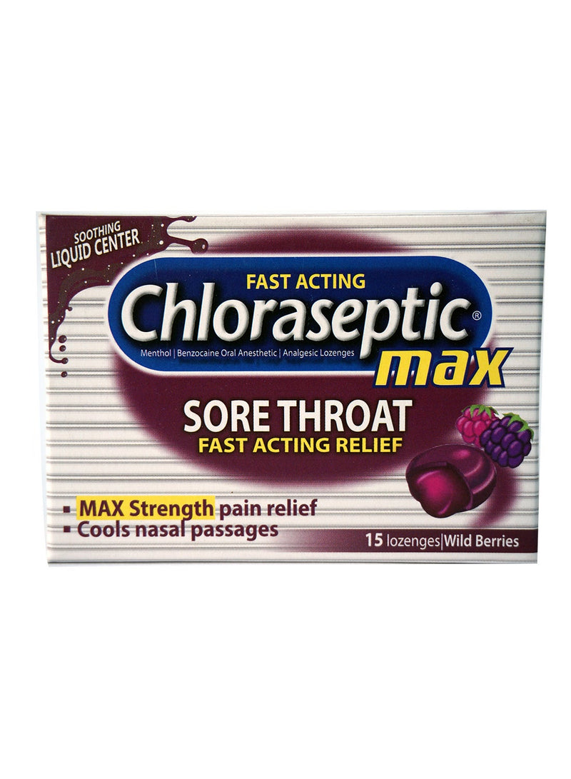 Chloraseptic Sore Throat Max Wild Berries 15 Lozenges