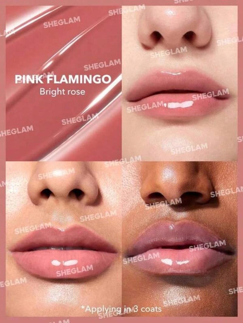 Sheglam Pout Perfect Shine Lip Plumper Pink 
Flamingo 2g