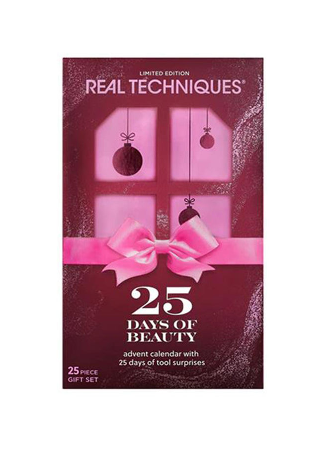 Real Techniques تقويم مجيء الجمال 25 يومًا مجموعة هدايا 25 قطعة