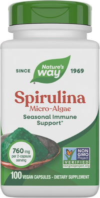 Natures Way Spirulina 100 VegeCapsules