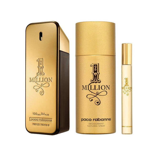 Paco Rabanne 1 Million Eau de Toilette 100ml + Eau de Toilette 10ml Travel Spray + Deo Spray 150ml Gift Set
