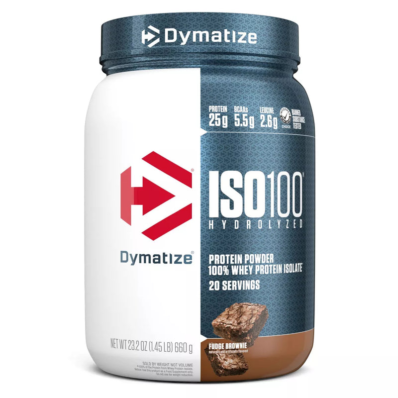 Dymatize ISO 100 Hydrolyzed 100% Whey Protein Powder Fudge Brownie 660g