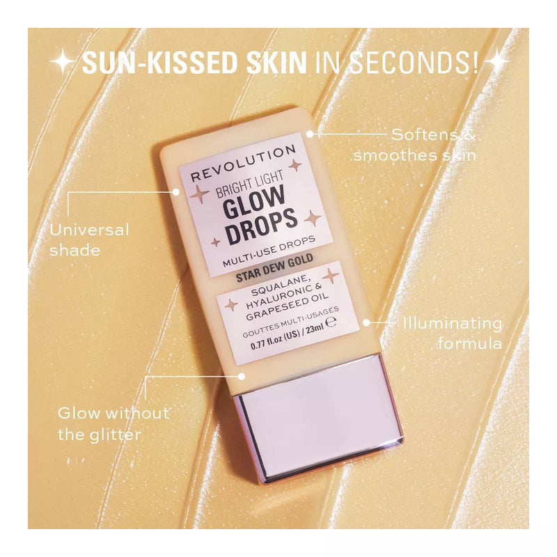Revolution Makeup Bright Light Glow Drops Golden Star Dew 23ml