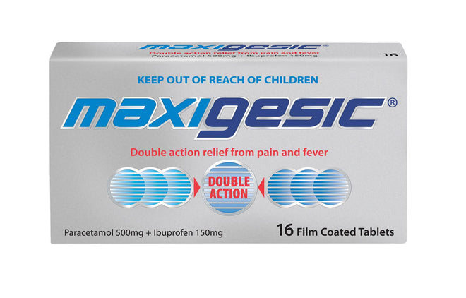 Maxigesic 500mg/150mg Double Action 16 Tablets